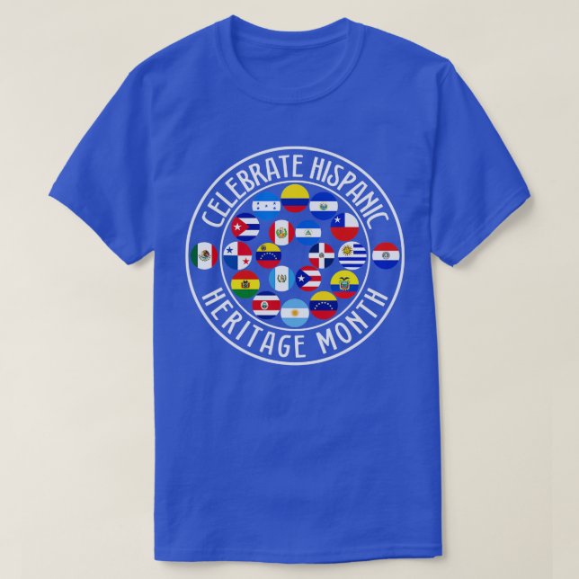 T-shirt Célébrer le Mois du patrimoine hispanique Pays lat (Design devant)