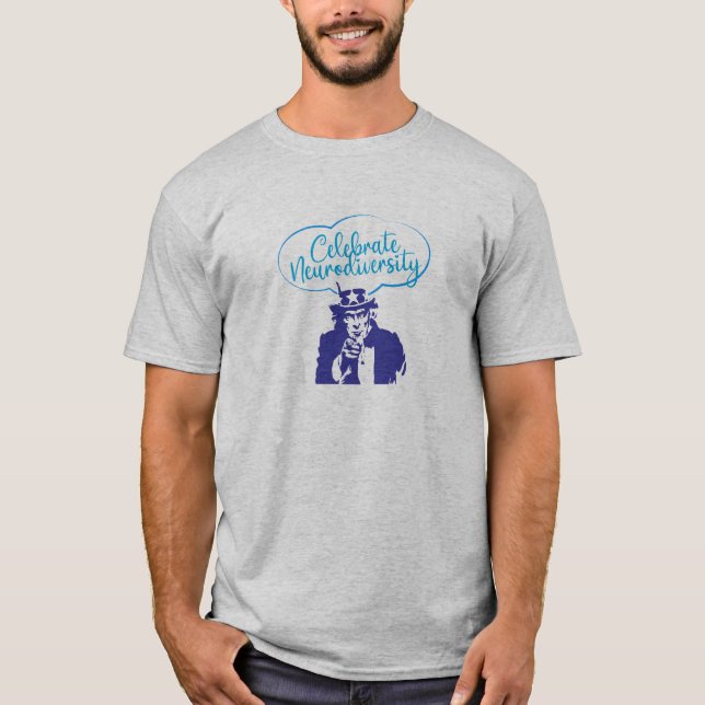 T-SHIRT CÉLÉBRER NEURODIVERSITÉ ONCLE SAM (Devant)