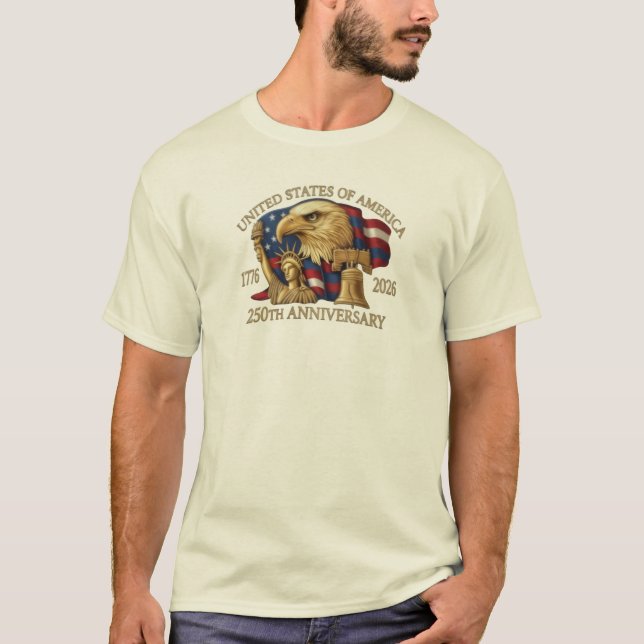 T-shirt Célébrez 250 ans de liberté ! 🇺🇸 (Devant)