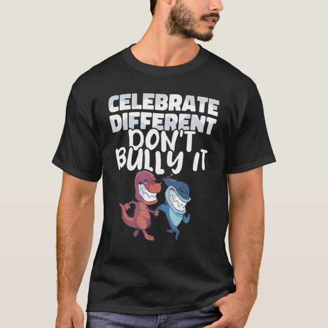 T-shirt Célébrez différent Ne pas intimider il Anti-harcèl (Devant)