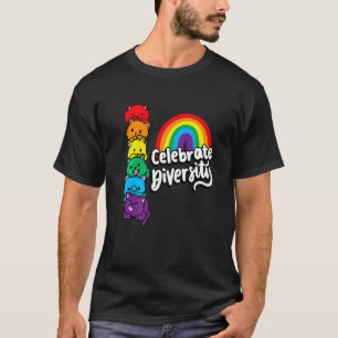 T-shirt Célébrez la diversité Clowder Cats LGBTQIA+ Droits