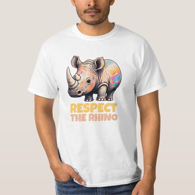 T-shirt Célébrez la faune avec Rhino Art (Devant)