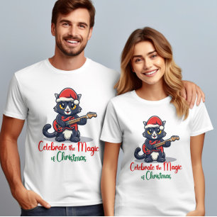 T-shirt Célébrez la magie du chat de Noël