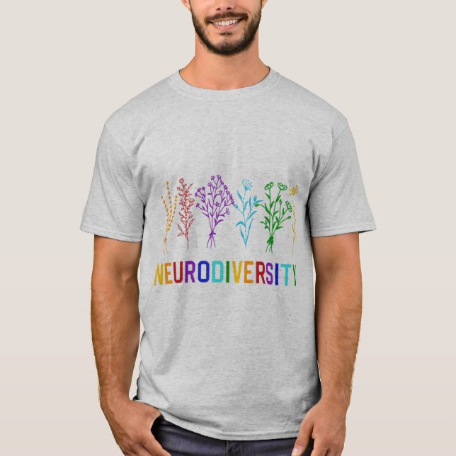 T-shirt Célébrez la Neurodiversité avec ce grand arc-en-ci (Devant)