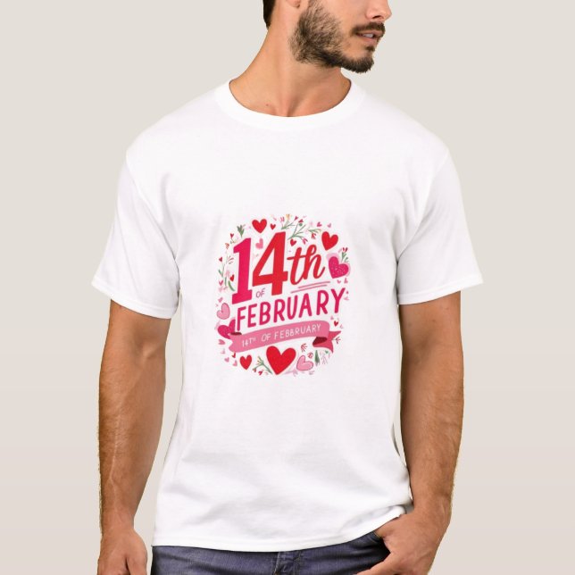 T-shirt Célébrez l'amour avec les symboles du 14 février (Devant)