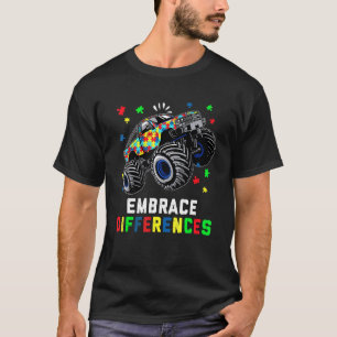T-shirt Célébrez les Différences Puzzle Monster Truck Auti