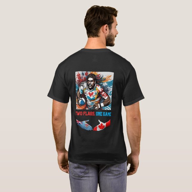 T-shirt Célébrons l'unité avec nos "deux drapeaux - un (Dos entier)