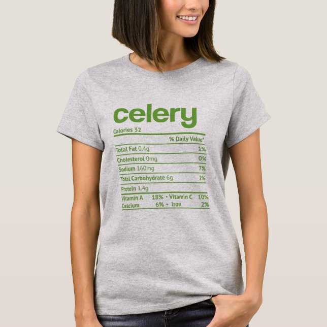 T-shirt Celery Nutrition Fact Drôle Thanksgiving (Devant)
