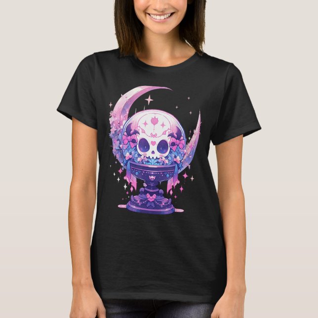 T-shirt Céleste Lune Boule en cristal Pastel Goth avec (Devant)