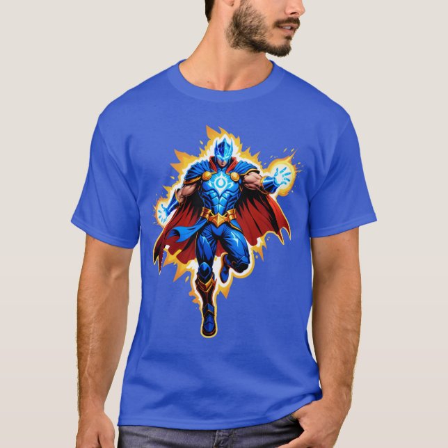 T-shirt Celestial Arc Knight – Blue Energy Ascension (Devant)