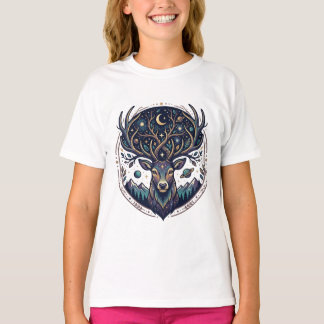 T-shirt Celestial Deer Mystical Moon & Star Art Stag
