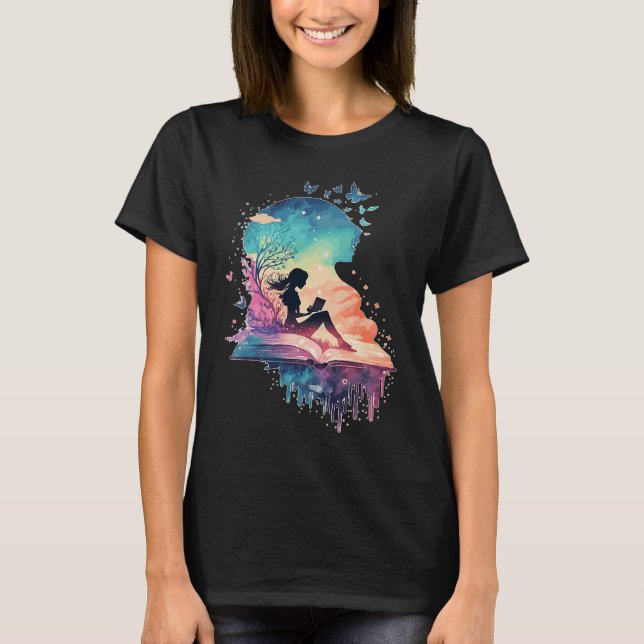 T-shirt Celestial Fairy Reading Book Fantasy Novel Book (Devant)