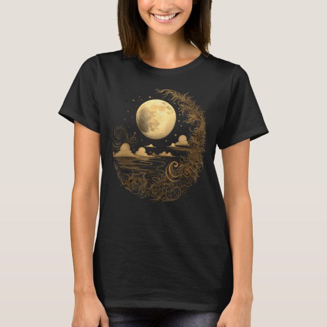 T-shirt Celestial Space Sun Moon Boho Luna Solar Astronomy (Devant)