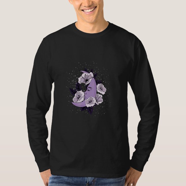 T-shirt Celestial Tropics Purple Moon Flower (Devant)