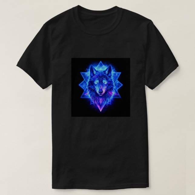 T-shirt Celestial Wolf • Cosmic Energy Guardian Throw (Design devant)