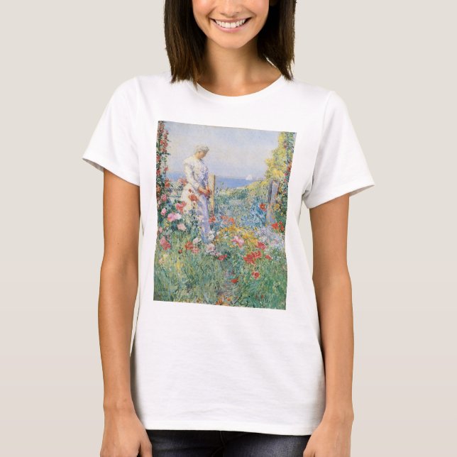 T-shirt Celia Thaxter dans son jardin par Childe Hassam (Devant)