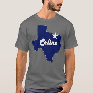 T-shirt Celina Texas Lone State Map TX City Navy Blue