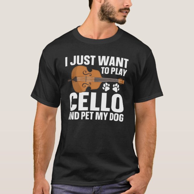 T-shirt Cellist Cello Player Animateur Mon chien (Devant)