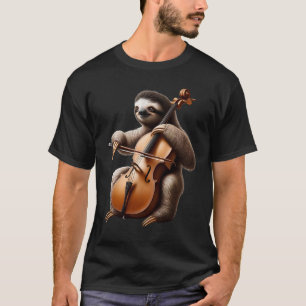 T-shirt Cellist Sloth Jouer Cello