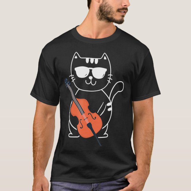 T-shirt Cello Cat Orchestra Musique Classique Cellist Cell (Devant)