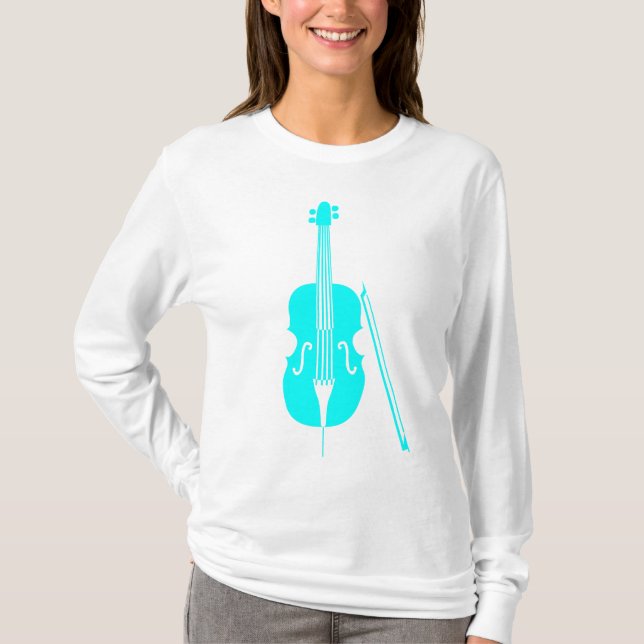T-shirt Cello - Cyan (Devant)