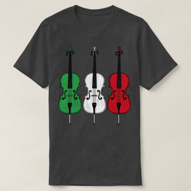 T-shirt Cello Drapeau Italien Cellist String Musicien Ital (Design devant)