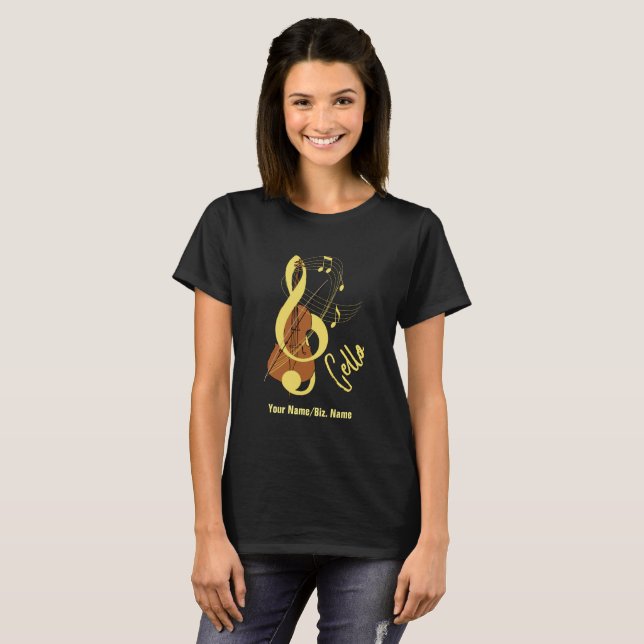 T-shirt Cello Graphic Musicien Thème de musique (Devant entier)