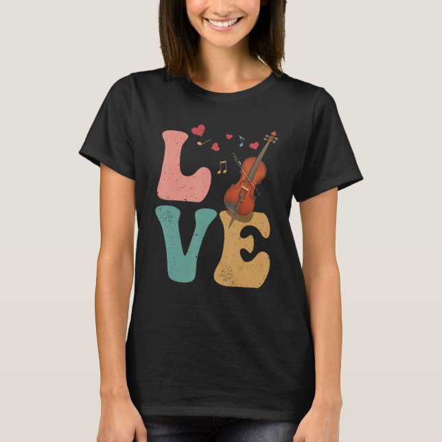 T-shirt Cello Instrument Cellist LOVE (Devant)