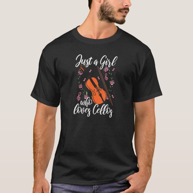 T-shirt Cello Juste Une Fille Qui Aime Cellos Cellist (Devant)