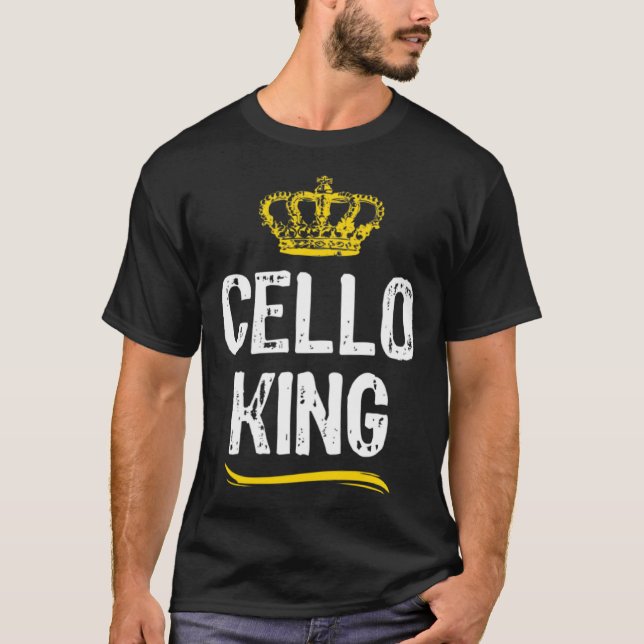 T-shirt Cello King Men Boys Player  Cool Cellist (Devant)