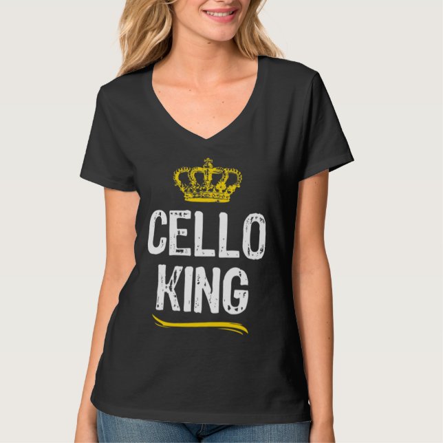 T-shirt Cello King Men Boys Player  Cool Cellist (Devant)