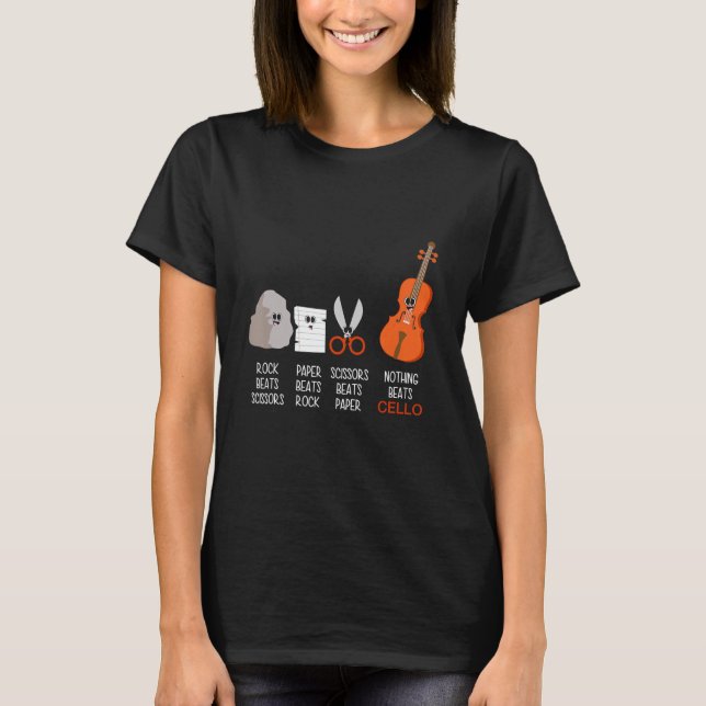 T-shirt Cello Leçons Cello Tuner Cello Chaînes Cello Elec (Devant)