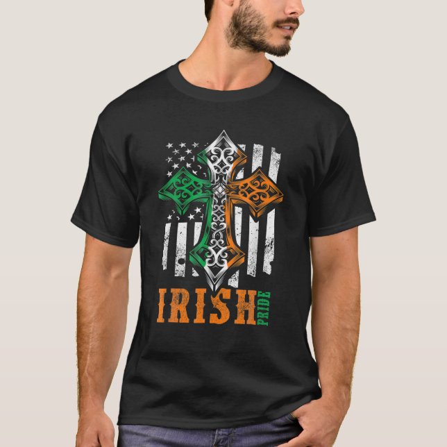 T-shirt Celtic Cross Irish Pride Saint Patrick's Day (Devant)