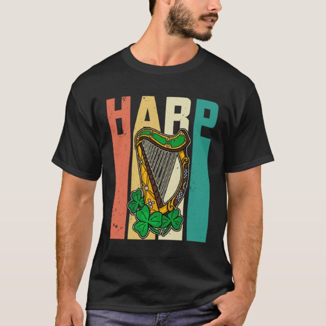 T-shirt Celtic Harp Instrument Plucked String Harpist Musi (Devant)