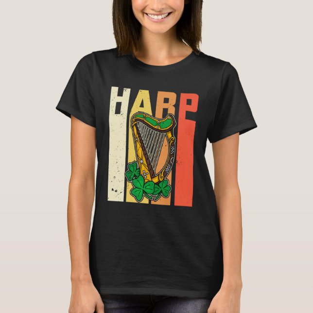 T-shirt Celtic Harp Instrument Plucked String Harpist Musi (Devant)