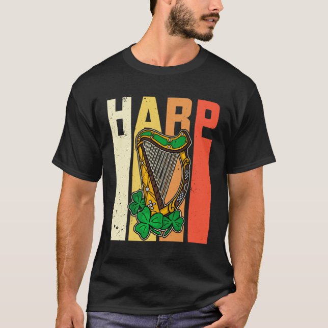 T-shirt Celtic Harp Instrument Plucked String Harpist Musi (Devant)