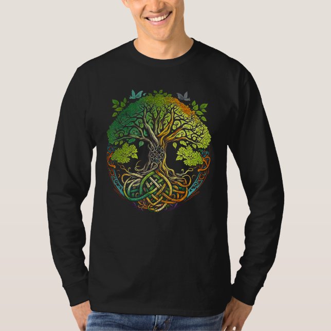 T-shirt Celtic knot tree life or Gaelic knotwork Oak of li (Devant)
