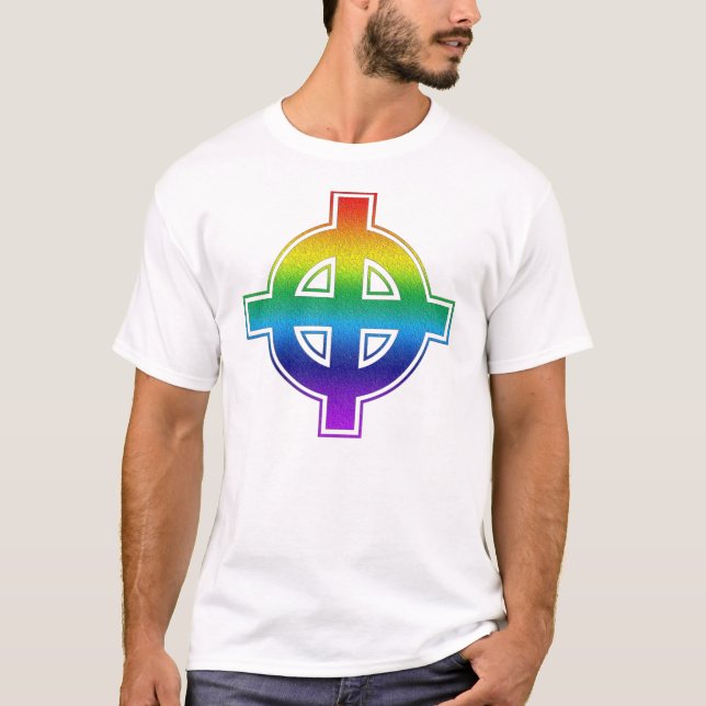 T-shirt Celticcross de gay pride (Devant)