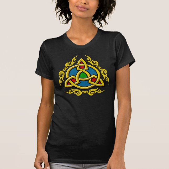 T-shirt celtique de "Tri Noeud" d'or (Devant)