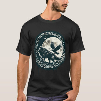 T-shirt Celtique Wolf Et Raven