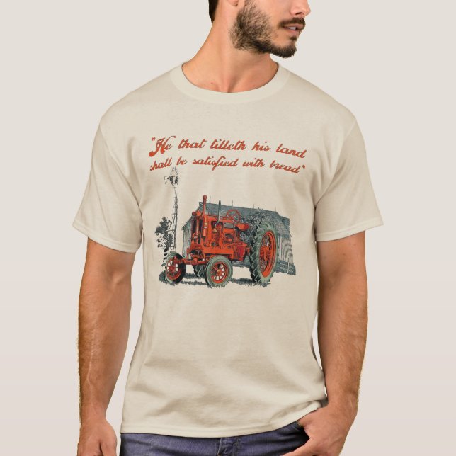 T-shirt Celui qui a misé sur son plan tracteur graphique (Devant)