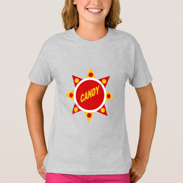 T-shirt cendre filles   CANDY (Devant)