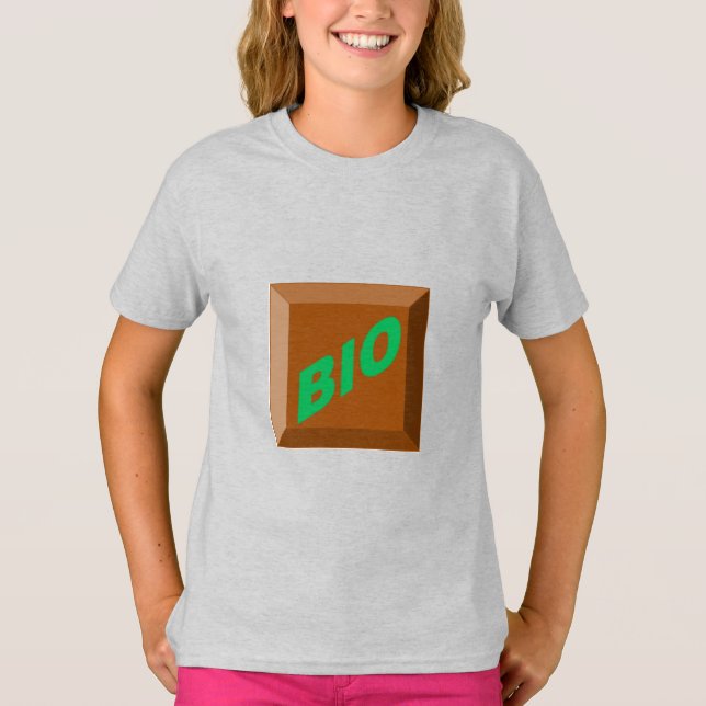 T-shirt cendre filles  CHOCOLAT  BIO (Devant)