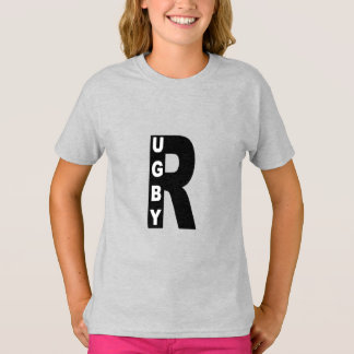 T-shirt cendre filles  DESIGN  RUGBY