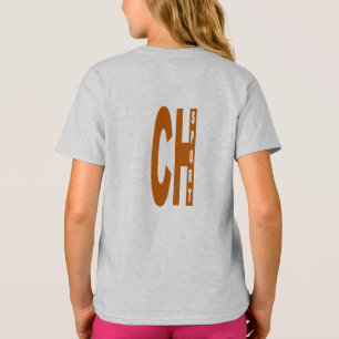 T-shirt cendre filles DOS DESIGN CH SPORT