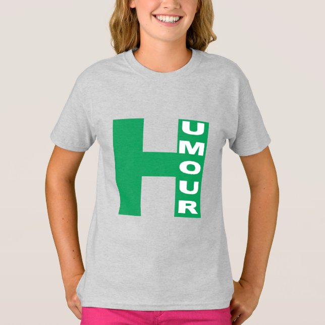 T-shirt cendre filles  HUMOUR (Devant)