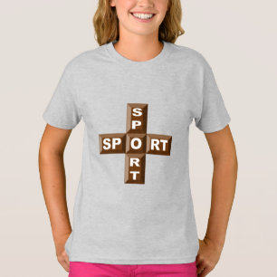 T-shirt cendre pour filles CHOCOLAT  SPORT