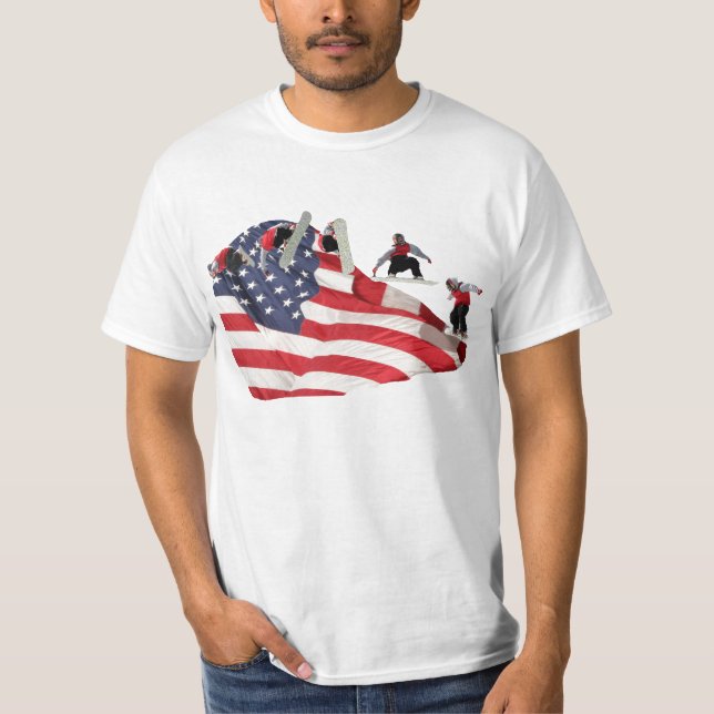 T-shirt cent pour cent américain de surfeur (Devant)