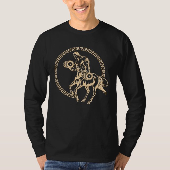 T-shirt Centaur Lifts Weights Fitness Workout at Gym Minot (Devant)