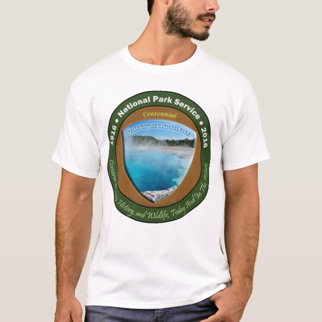 T-shirt centennal Yellowstone de parc national (Devant)